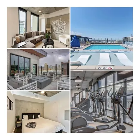 Gym Rooftop Pool Hot Tub King Bed Parking